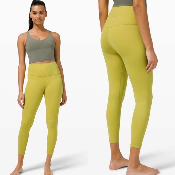 Lululemon Align Pant 25" Yellow Pear Size 14 - Picture 2 of 8